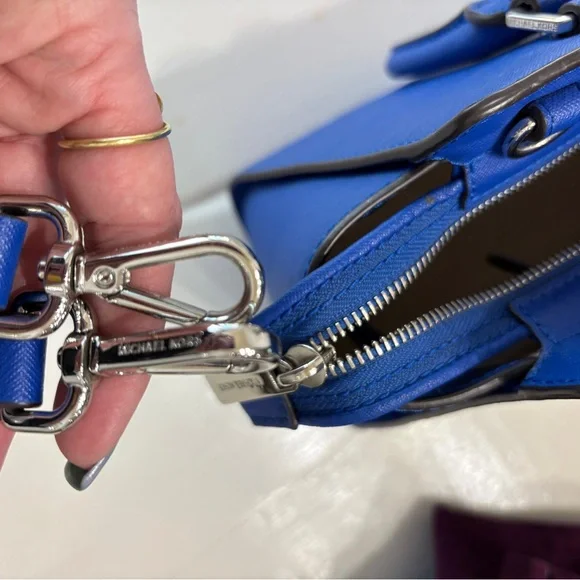 Michael Kors Royal Blue Selma Satchel Purse - Picture 9 of 10